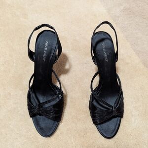 Nine West Black Strappy Heels - Size 8